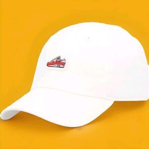 Nike Air Max 1 Club Cap Strapback Adjustable White Hat Red Sneaker Size S/M NWT